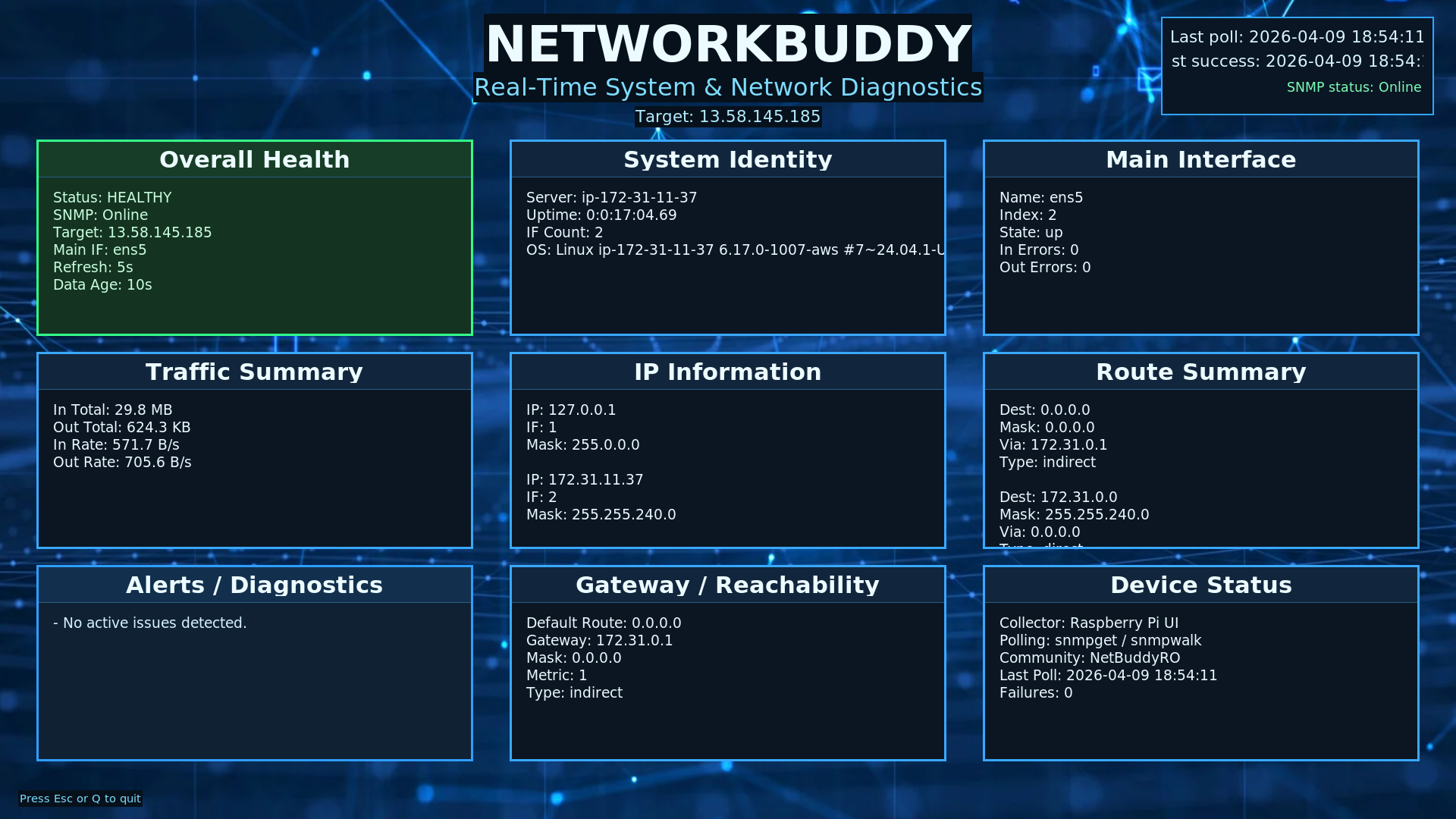 NetworkBuddy Live Interface